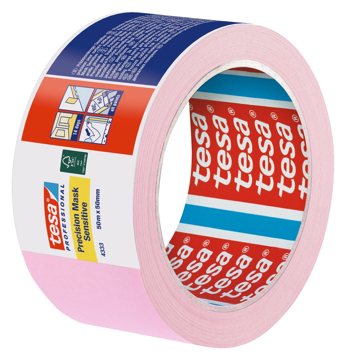 tesa® 64333 High grade paper masking tape for precise and flat paint edges on sensitive surfaces - tesa 4042448282095 04333-00021 li400 left pa.jpg
