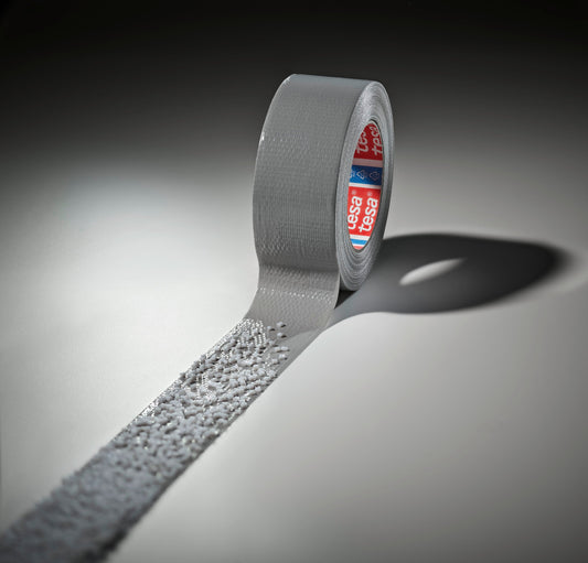 tesa® 4615RC 175µm utility grade duct tape with recycled share - 4615-duct-gray-granulate-mood.jpg