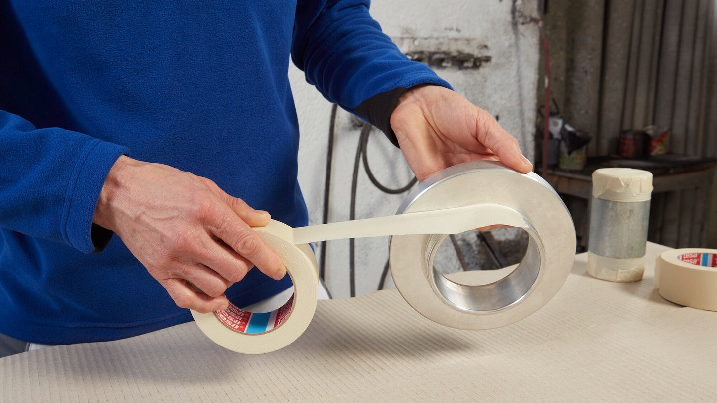 tesa® 4317 tesa® 4317 Fine Crepe Paper Masking Tape for Spray Painting - tesa-4317-thin-paper-masking-tape-for-paint-spraying-round-step1of8-ap.jpg