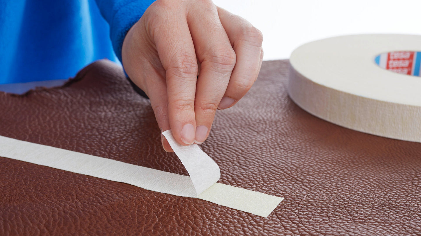 tesa® 4974 Double-sided tape with fabric backing - tesa-4974-double-sided-tape-fabric-backing-smooth-leather-step2of2.jpg