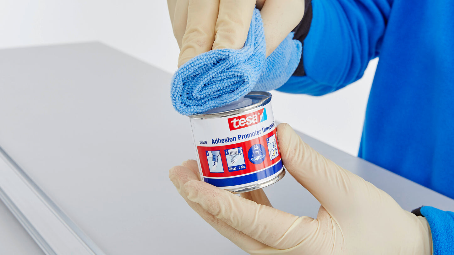 tesa® 60150 Surface treatment to improve adhesion&nbsp;to&nbsp;various substrates - tesa-60150-surface-treatment-to-improve-adhesion-to-various-substrates-step1of3.jpg