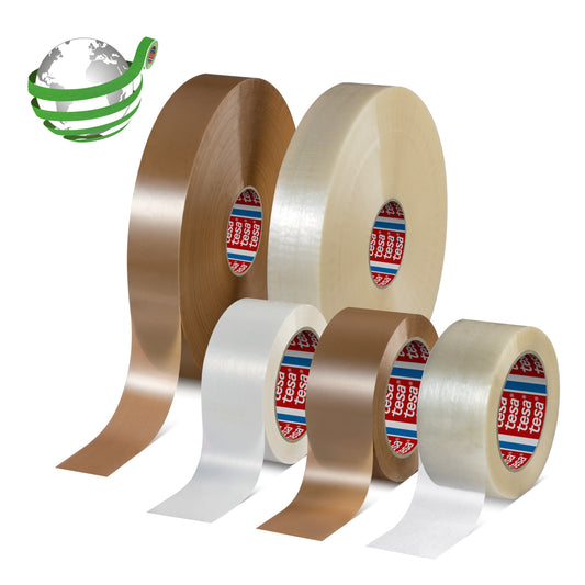 tesa® 60418 Thin recycled PET packaging tape with synthetic rubber adhesive - tesa-id-60418-recycled-pet-packaging-tape-family-picture-with-marker.jpg