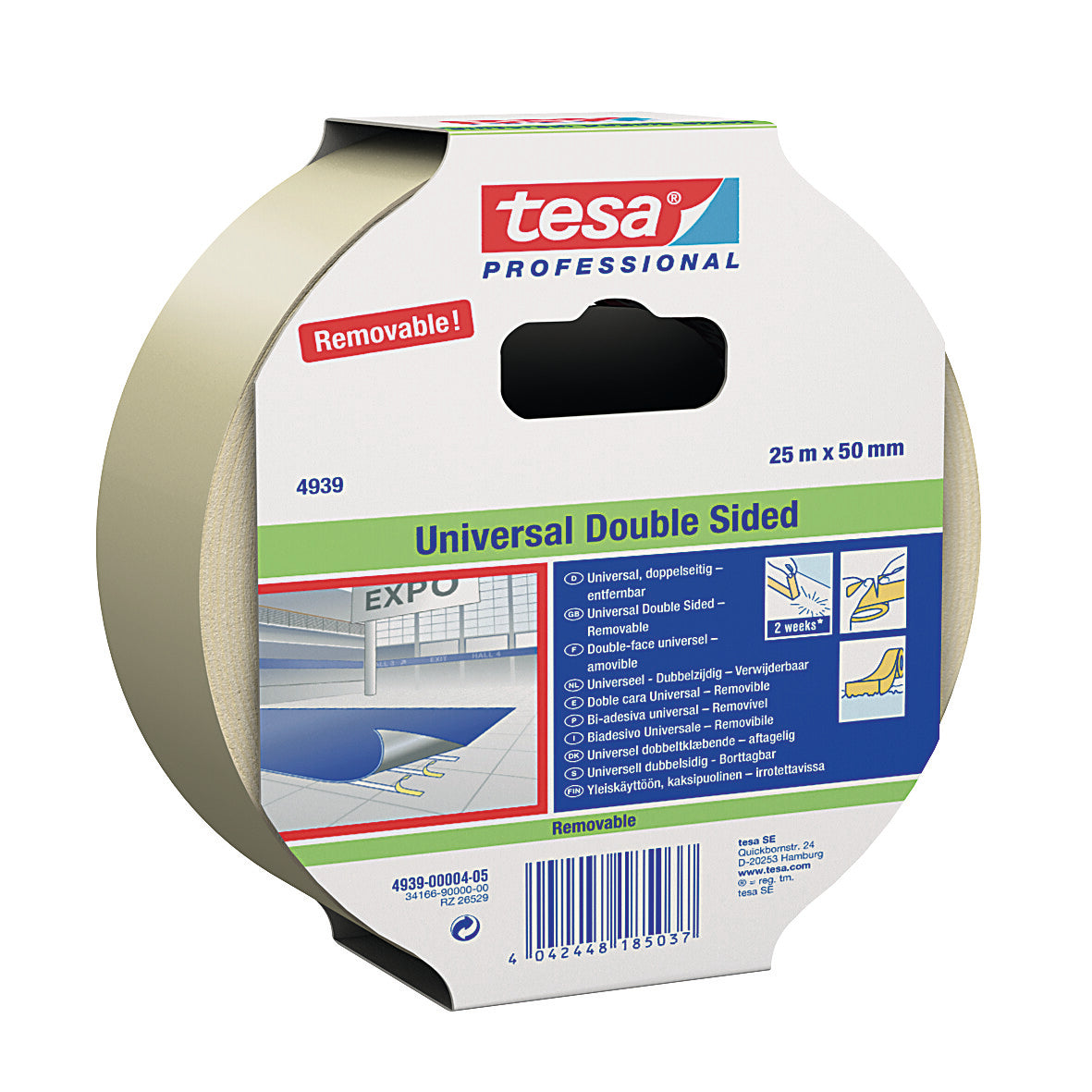 tesa® 4939 tesa® 4939 Removable d/s PET-cloth Tape - tesa 049390000600 left pa.jpg