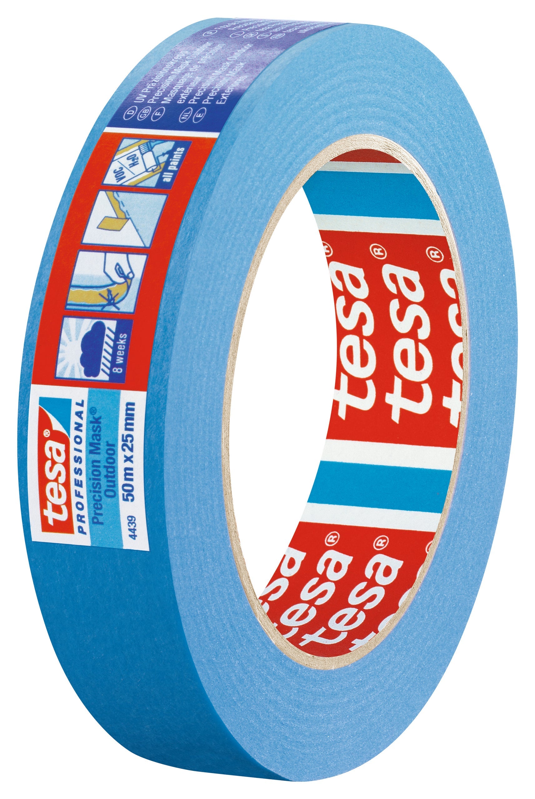 tesa® Professional 4439 Waterproof masking tape for precise and flat paint edges outdoors - tesa 4042448036025 04439-00001 li602 left pa.jpg