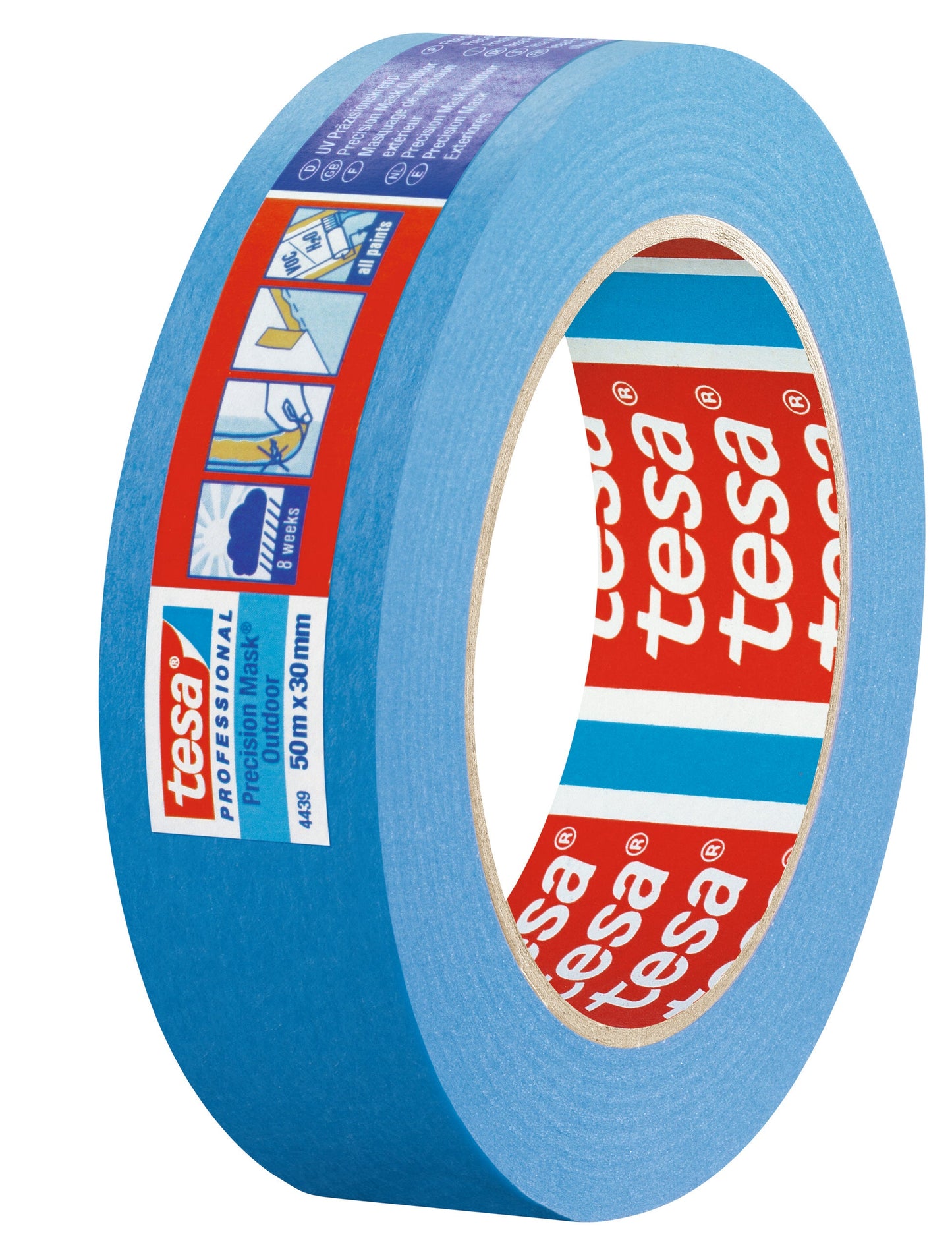 tesa® Professional 4439 Waterproof masking tape for precise and flat paint edges outdoors - tesa 4042448036056 04439-00002 li602 left pa.jpg