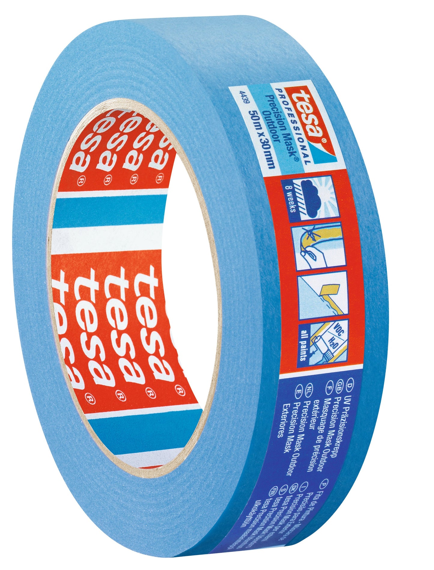 tesa® Professional 4439 Waterproof masking tape for precise and flat paint edges outdoors - tesa 4042448036056 04439-00002 li602 right pa.jpg