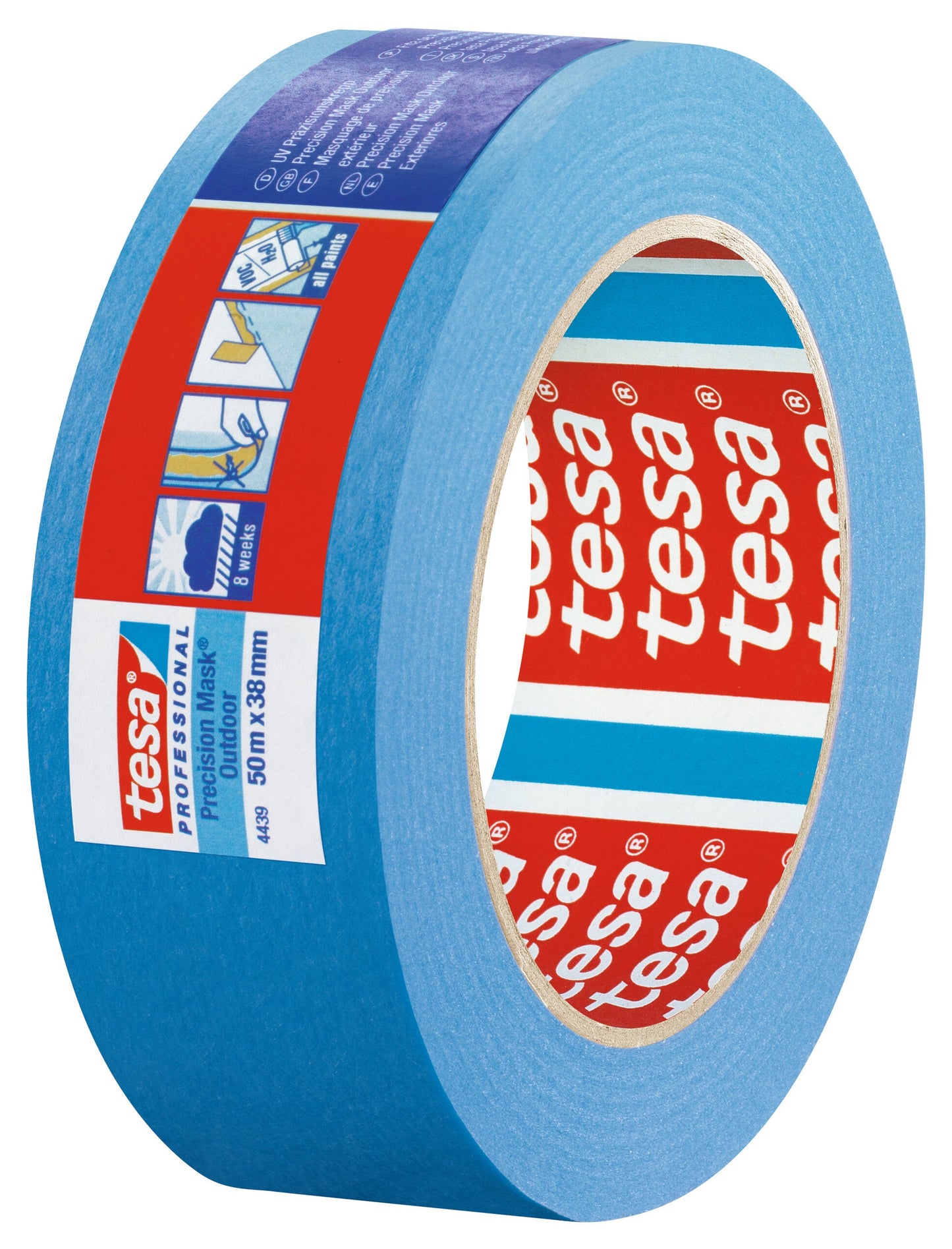 tesa® Professional 4439 Waterproof masking tape for precise and flat paint edges outdoors - tesa 4042448036087 04439-00003 li602 left pa.jpg