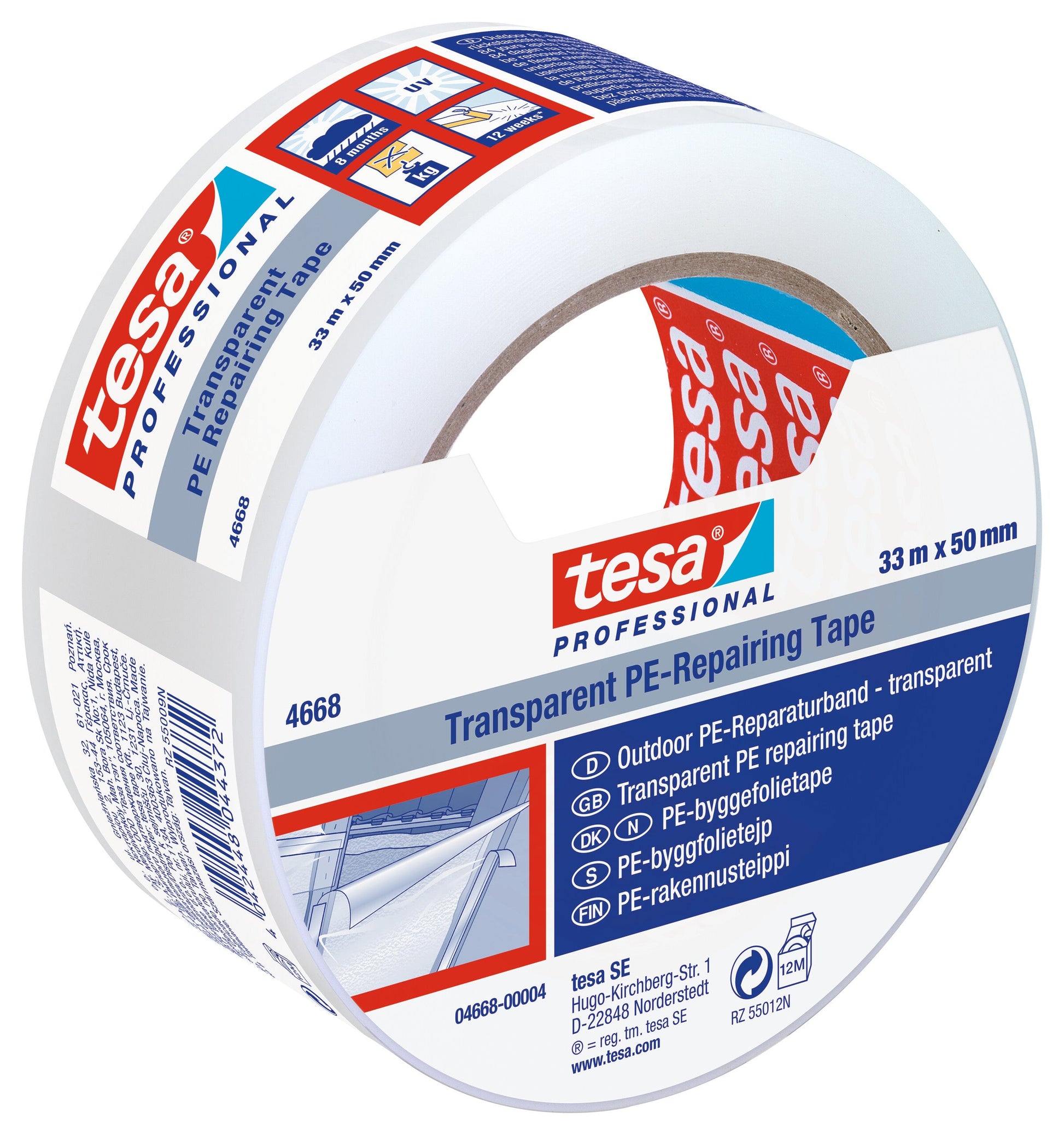 tesa® Professional 4668PRO Transparent duct tape - tesa 4042448044372 04668-00004 li490 left pa.jpg