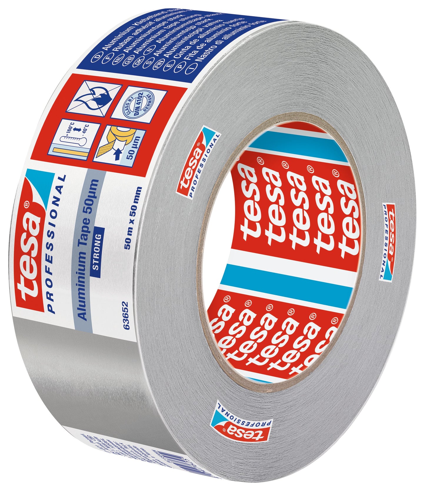 tesa® Professional 60652PRO Strong aluminum tape with paper liner - 50μ foil - tesa 4042448047625 63652-00002 li490 left pa.jpg