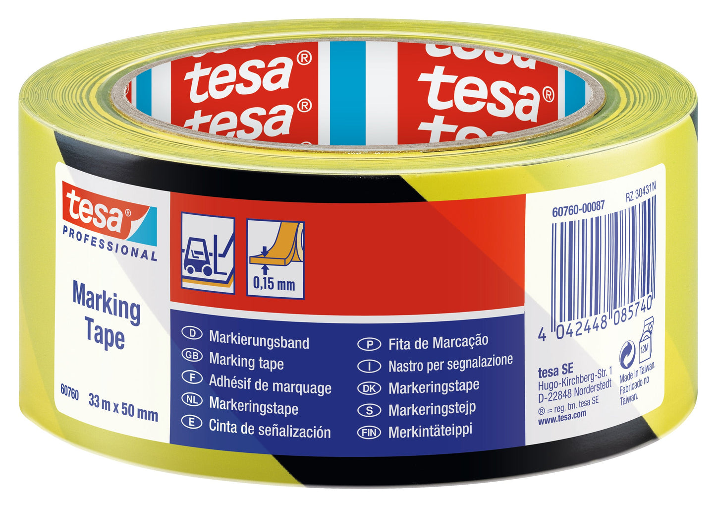tesa® Professional 60760PRO Floor marking tape / hazard tape - tesa 4042448085740 60760-00087 li602 front pa.jpg