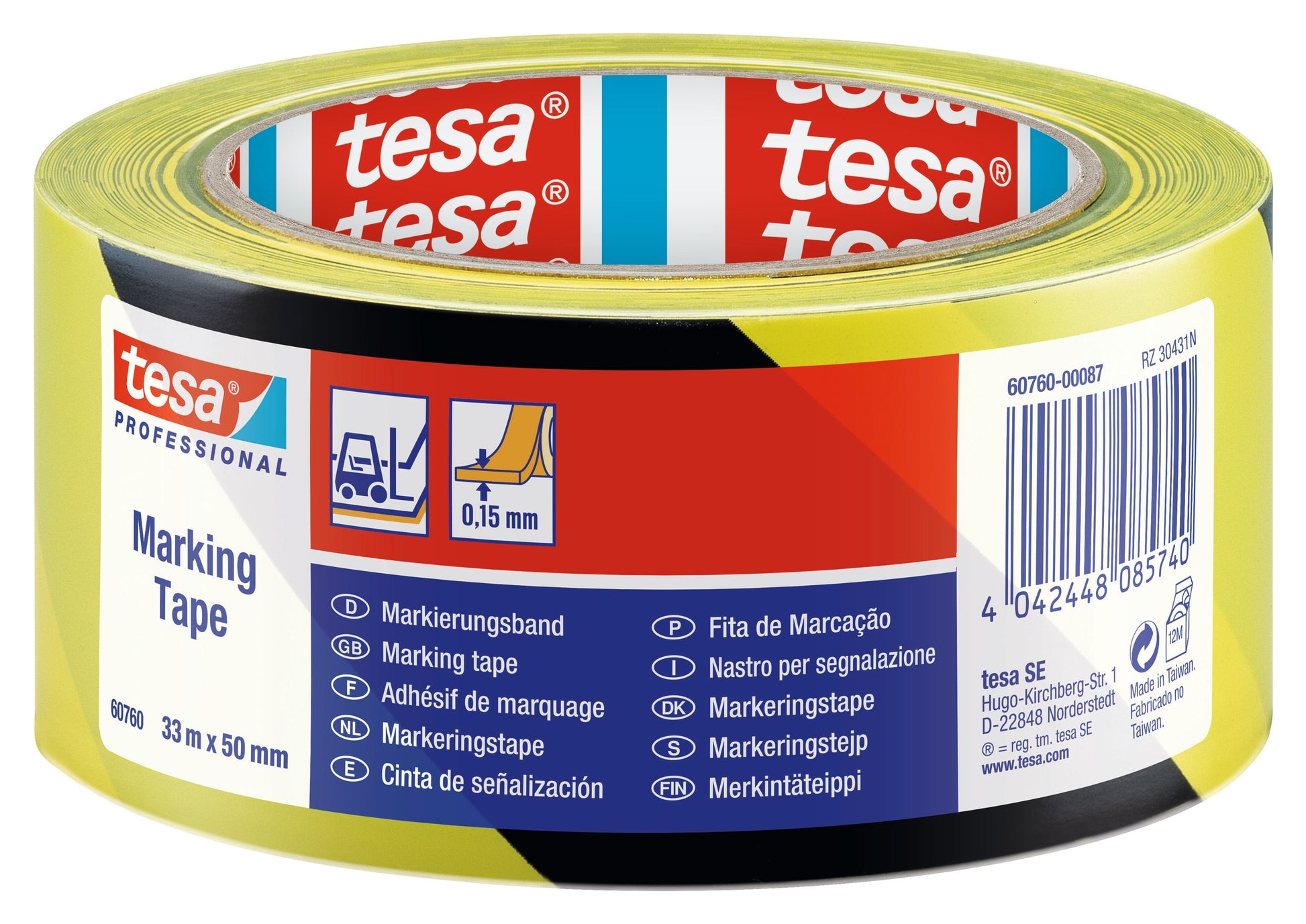 tesa® Professional 60760PRO Floor marking tape / hazard tape - tesa 4042448085740 60760-00087 li602 front pa.jpg