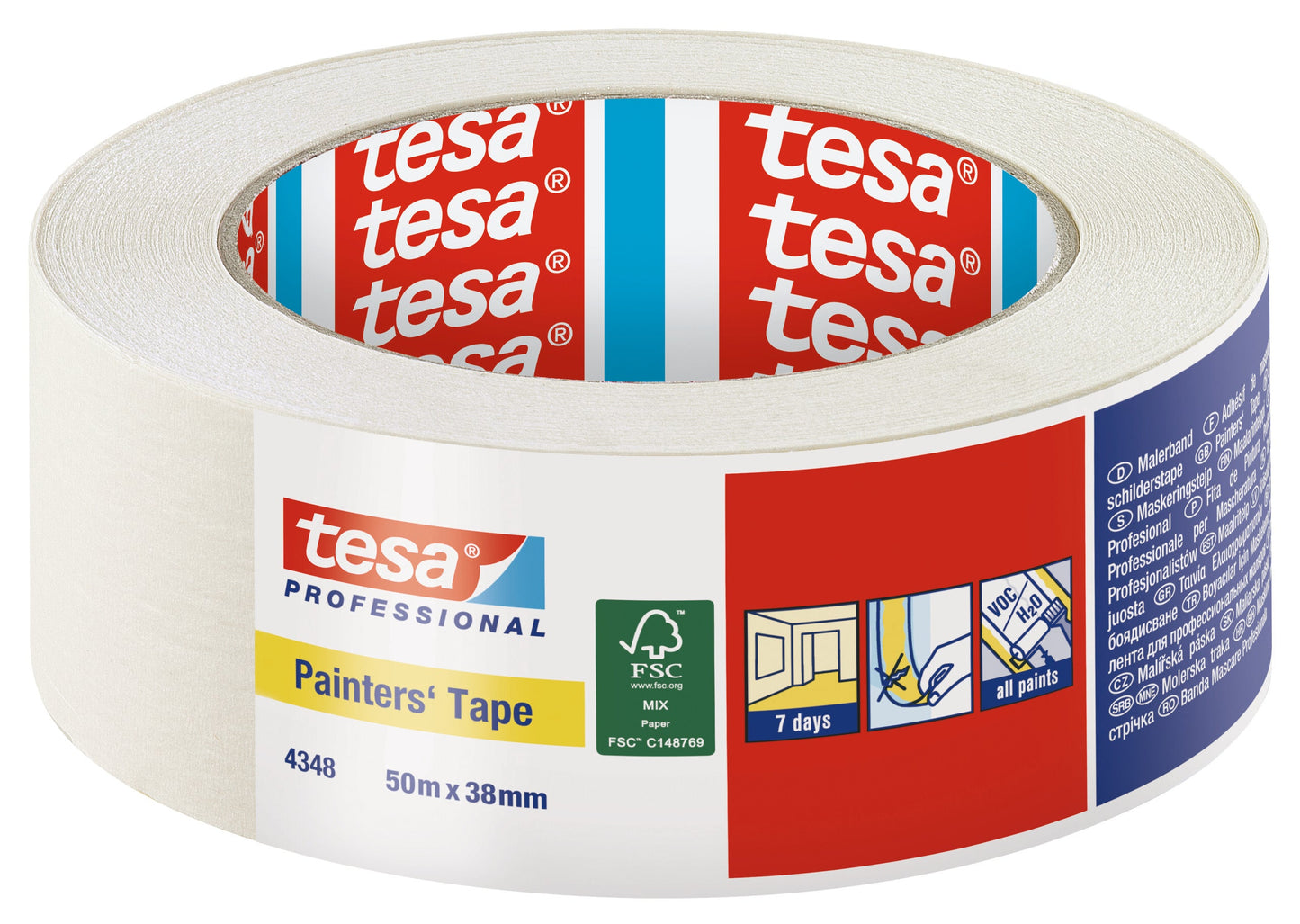 tesa® Professional 4348 tesa® 4348 Flexible Masking Tape for Indoor Painting Applications - tesa 4042448280701 04348-00018 li400 front pa.jpg