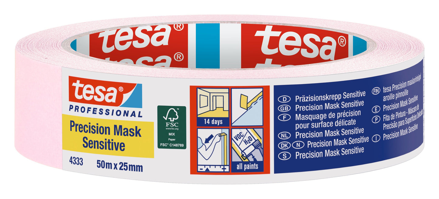 tesa® 64333 High grade paper masking tape for precise and flat paint edges on sensitive surfaces - tesa 4042448280985 04333-00018 li401 front pa.jpg