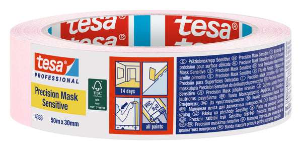 tesa® 64333 High grade paper masking tape for precise and flat paint edges on sensitive surfaces - tesa 4042448280992 04333-00019 li400 front pa.jpg