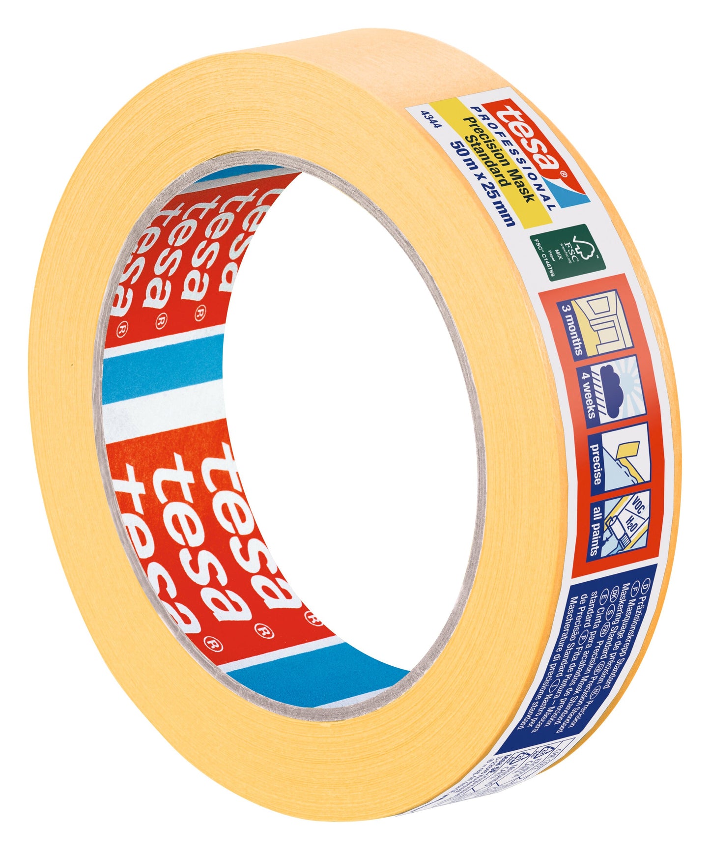 tesa® Professional 4344 High grade paper masking tape for precise and flat paint edges - tesa 4042448352651 04344-00003 li401 right pa.jpg