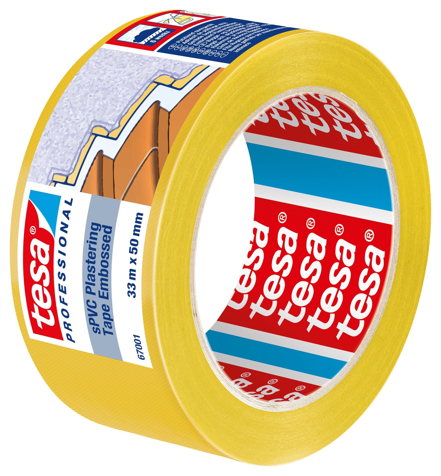 tesa® Professional 67001PRO sPVC Plastering Tape Embossed - tesa 4063565017919 67001-00001 li490 left pa.jpg